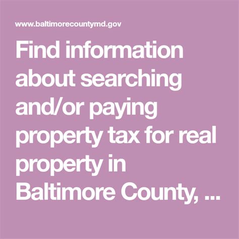 baltimore county maryland property tax search